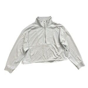 Athleta Seasoft‎ Rib 1/4 Zip Popover Women's Light Blue Long Sleeve Top Size XL